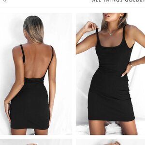 All Things Golden THE LUXE RIB LOW BACK MINI - BLACK